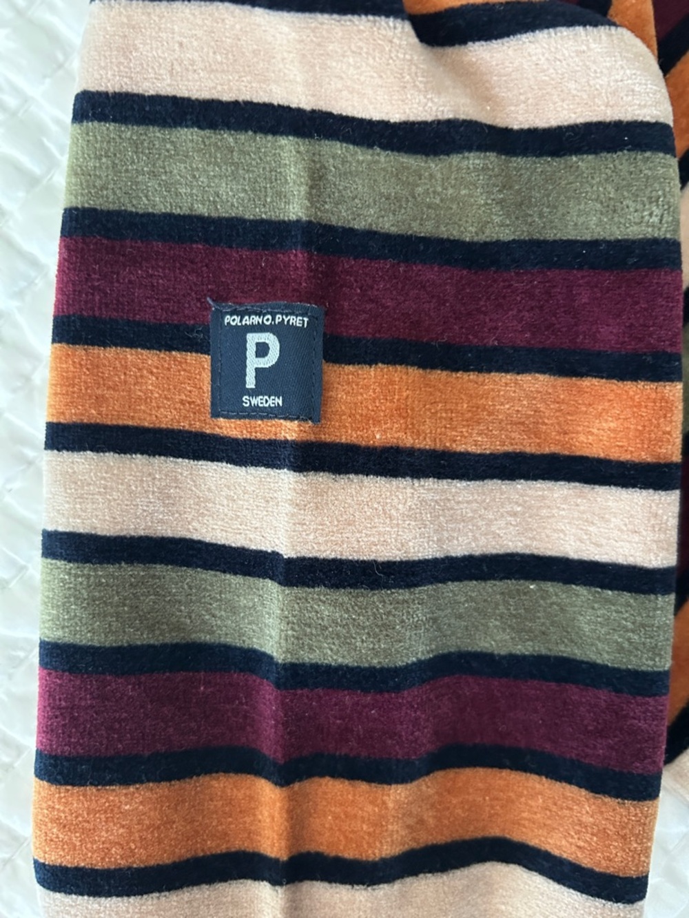 Polarn O. Pyret Multicolor Striped Long-Sleeve Top - Navy Trim - Picture 4 of 5